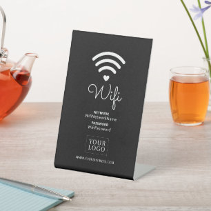 Moderne Herz Geschäft Wifi Passwort Willkommenssch Sockelschild