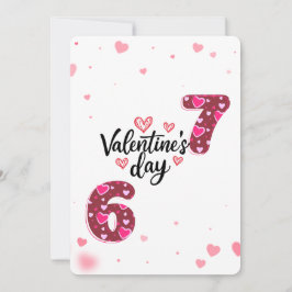 Moderne Herz Muster Zahlen Valentinstag Gruß Feiertagskarte