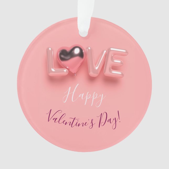 MODERNE HERZ-VALENTINSTAG PINK ORNAMENT (Vorderseite)