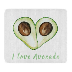 Moderne Herzen Grün Ich liebe Avocado Zitat Schneidebrett