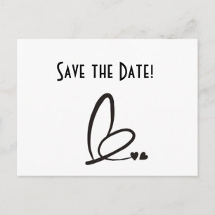 Moderne Herzen Save the Date Postkarte