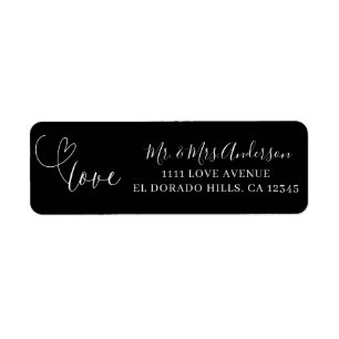 Moderne Herzen Schwarz-weiß-Liebe Minimale Hochzei