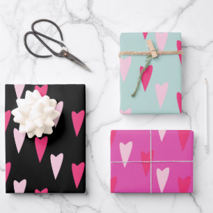 Moderne Herzen Spitzmuster-Wrapierpapierblatt Geschenkpapier Set