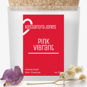 Moderne Herzform Lebhafte Rosa Rote Kerze Schönhei Lebensmitteletikett
