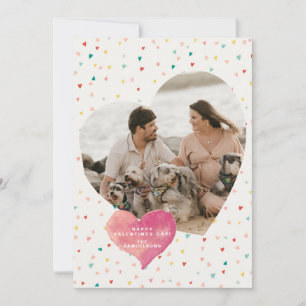 Moderne Herzförmige Foto Glücklichen Valentinstag  Feiertagskarte