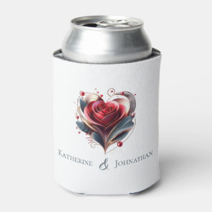 Moderne herzförmige Rose Dosenkühler
