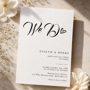 Moderne Herzschrift-Typografie Wir machen Hochzeit Einladung