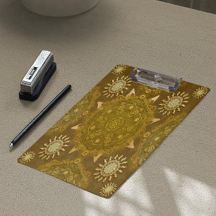 Moderne Hexa Golden ursidae Mandala Kunst Klemmbrett