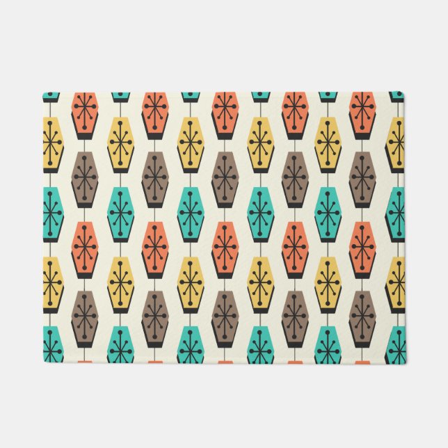 Moderne Hexagons des Mittelalters farbenfroh Fußmatte (Vorderseite)