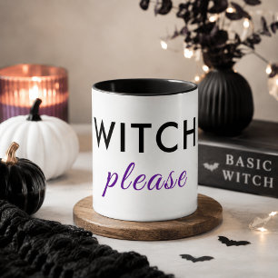 Moderne Hexe Bitte Halloween-Tasse – Minimal Chic Tasse