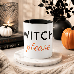 Moderne Hexe Bitte Halloween-Tasse – Minimal Chic Tasse