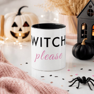 Moderne Hexe Bitte Halloween Tasse - Minimaler Chi