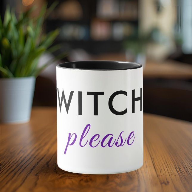 Moderne Hexe Bitte Halloween Tasse - Minimaler Chi (Von Creator hochgeladen)
