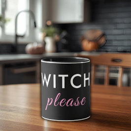 Moderne Hexe Bitte Halloween Tasse - Minimaler Chi