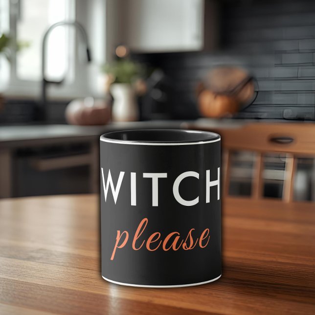 Moderne Hexe Bitte Halloween Tasse - Minimaler Chi (Von Creator hochgeladen)