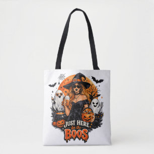 Moderne Hexe, nur hier für das Buh Halloween