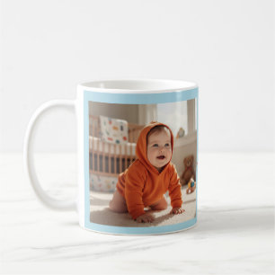 Moderne himmelblaue personalisierbare Tasse