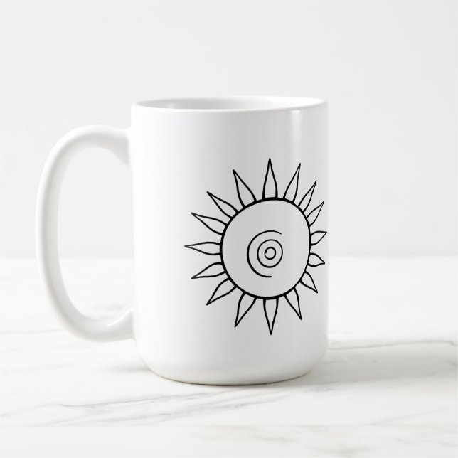 Moderne Himmels-Sonnenstrahl-Tasse Kaffeetasse (Links)