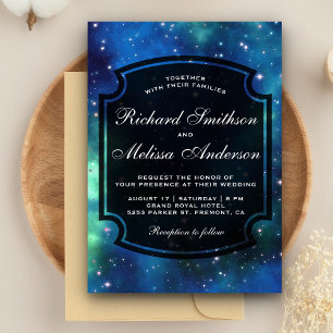 Moderne Himmelsgalaxie Hochzeitseinladung Einladung