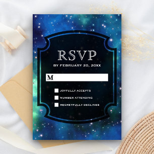 Moderne Himmelsraum-Galaxie RSVP Karte