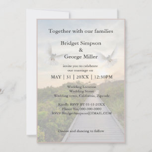 Moderne Himmelstreppe Heilige Trauung Einladung