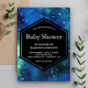 Moderne Himmelswelt Galaxie Babyparty Einladung