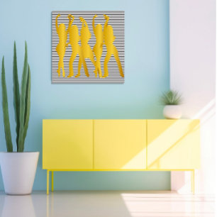 Moderne Hip Hop Dance Girls Schwarz-weiß Poster