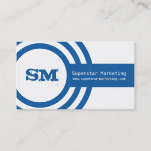 Moderne Hipster Business Card, fett blau Visitenkarte