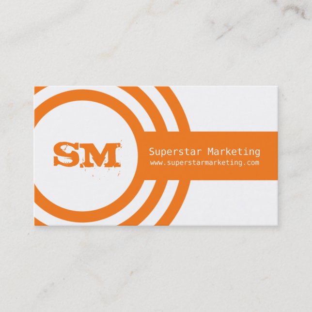 Moderne Hipster Business Card, Orange Visitenkarte (Vorderseite)