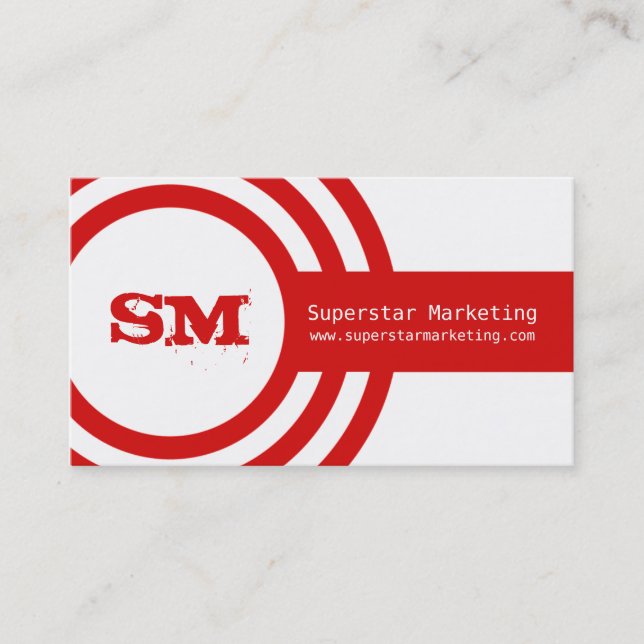 Moderne Hipster Business Card, Rot Visitenkarte (Vorderseite)