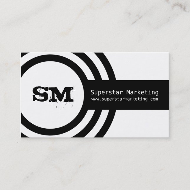 Moderne Hipster Business Card, Schwarz/Weiß Visitenkarte (Vorderseite)