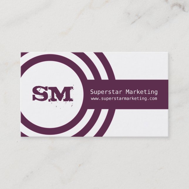 Moderne Hipster Business Card, Violet Visitenkarte (Vorderseite)