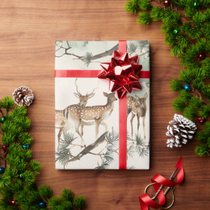 Moderne Hirsche Aquarell Geschenkpapier