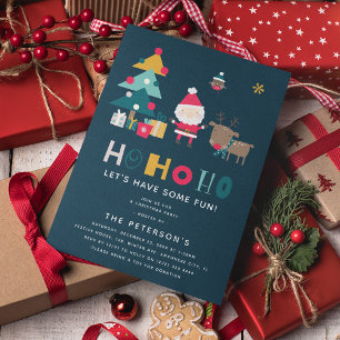 Moderne HO HO HO Weihnachtsfeier Einladung