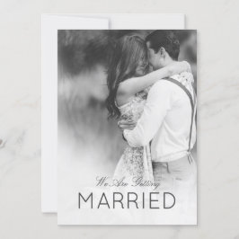 Moderne Hochzeit 2 Foto Elegant Schwarz und Weiß Einladung