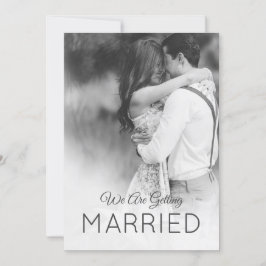 Moderne Hochzeit 2 Foto Elegant Schwarz-weiß Einladung