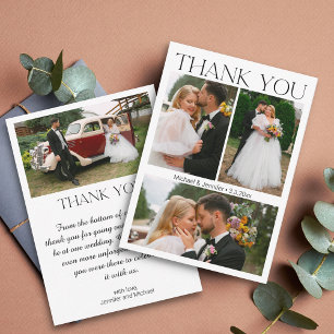Moderne Hochzeit 4 Fotos Collage Vielen Dank Mitteilungskarte