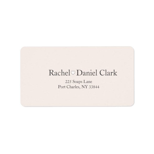Moderne Hochzeit Adressaufkleber (Vorne)