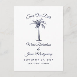 Moderne Hochzeit am Blue Beach Save the Date Ankündigungspostkarte