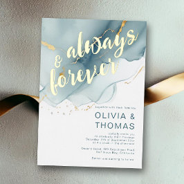 Moderne Hochzeit am Blue Gold Beach für immer Folieneinladung