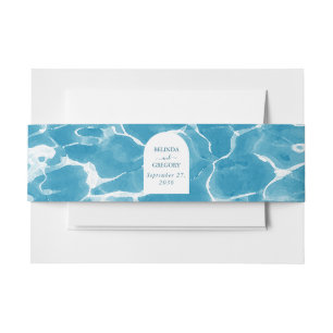 Moderne Hochzeit am Blue Ocean Beach Einladungsbanderole