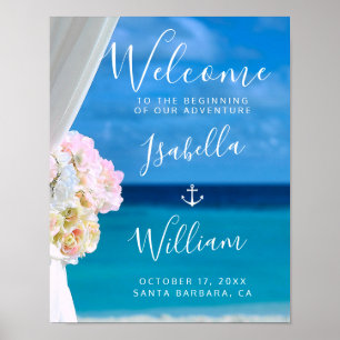 Moderne Hochzeit am Blue Ocean Beach Poster