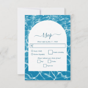 Moderne Hochzeit am Blue Ocean Beach RSVP Karte