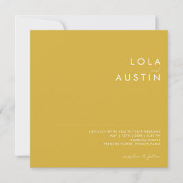 Moderne Hochzeit am Minimalistischen Platz Einladung