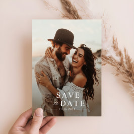 Moderne Hochzeit am Minimalistischen Strand Save The Date
