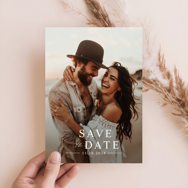 Moderne Hochzeit am Minimalistischen Strand Save The Date (Von Creator hochgeladen)