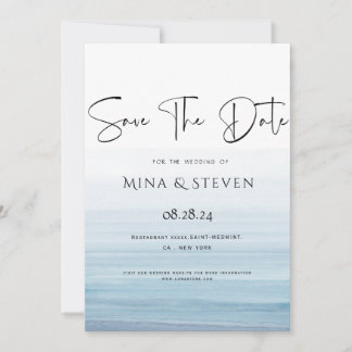 Moderne Hochzeit am Strand Save The Date