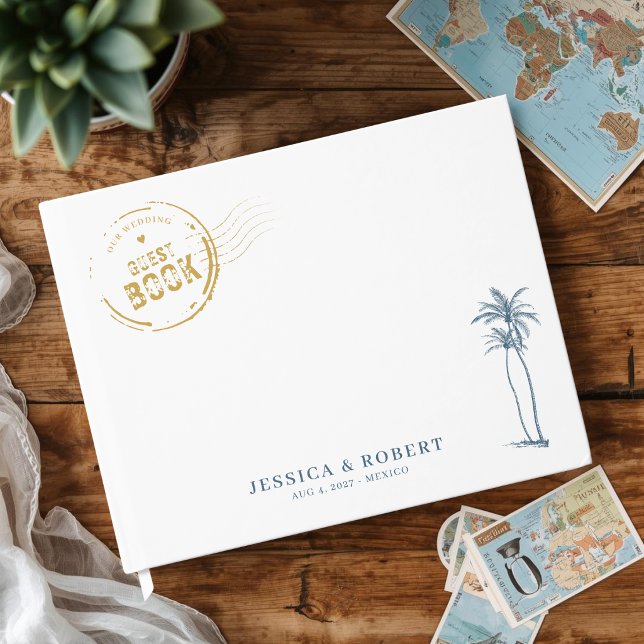 Moderne Hochzeit am Traumziel Gästebuch (Destination theme wedding guest book)