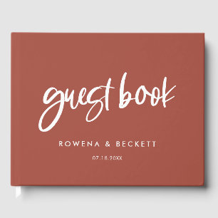 Moderne Hochzeit aus verbrannten Ziegeln Gästebuch