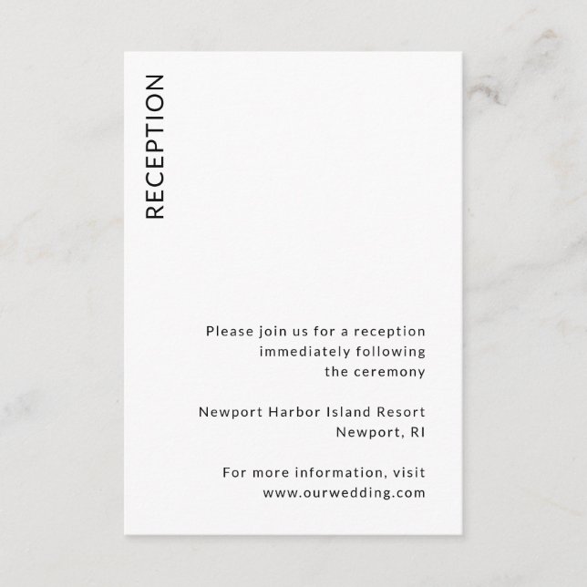 Moderne Hochzeit Begleitkarte (Vorderseite)